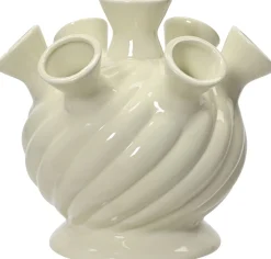 Decoris vaas Tullip wit D 18 H 16 cm
