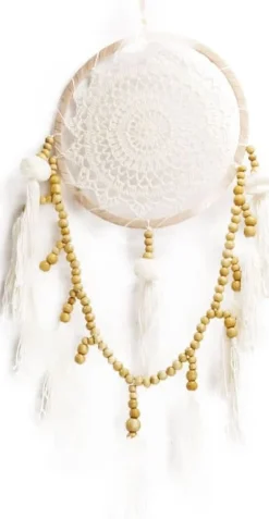 Dijk Natural Collections wandhanger Leia naturel / wit 19 x 19 x 2 cm