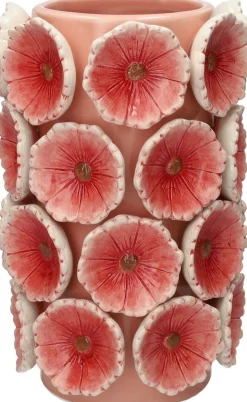 Duif vaas Klaproos rood / roze D 18 H 26 cm