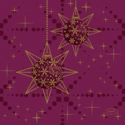 Duni servet Gilded Bauble bordeaux 24 x 24 cm 20 stuks