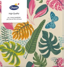 Duni servet Summertime multi 24 x 24 cm 20 stuks