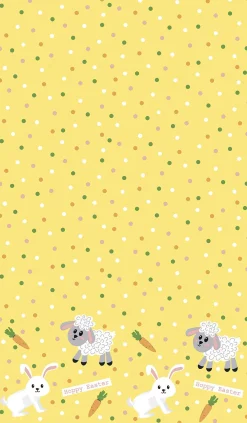 Duni tafelkleed Hoppy Easter geel 138 x 220 cm