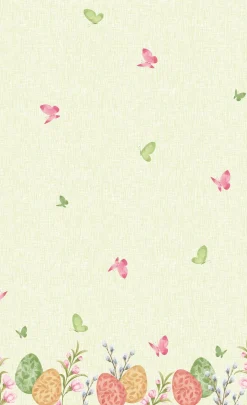 Duni tafelkleed Joyful Spring geel 138 x 220 cm