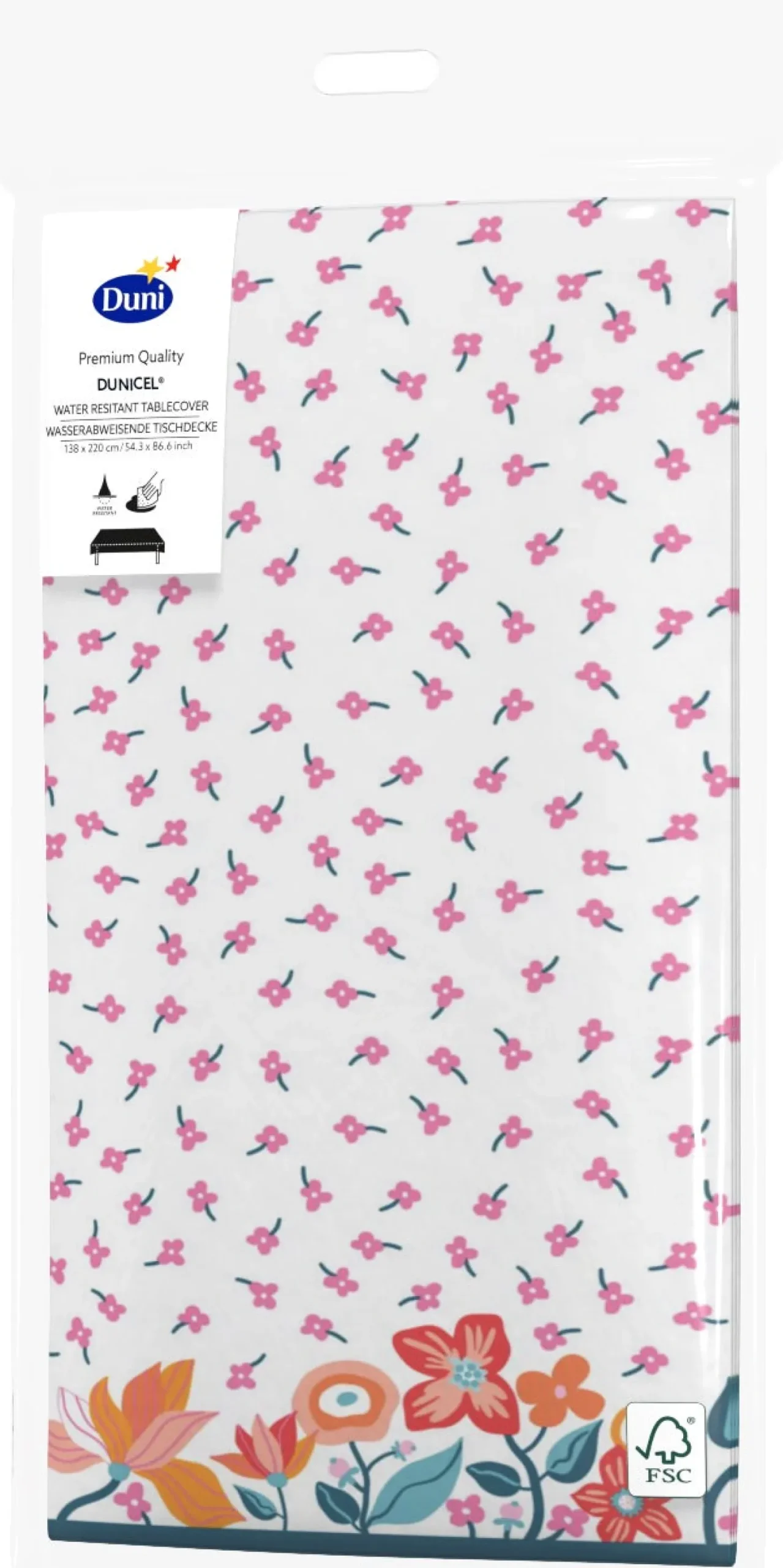 Duni tafellaken Vibrant Bloom multi 138 x 220 cm