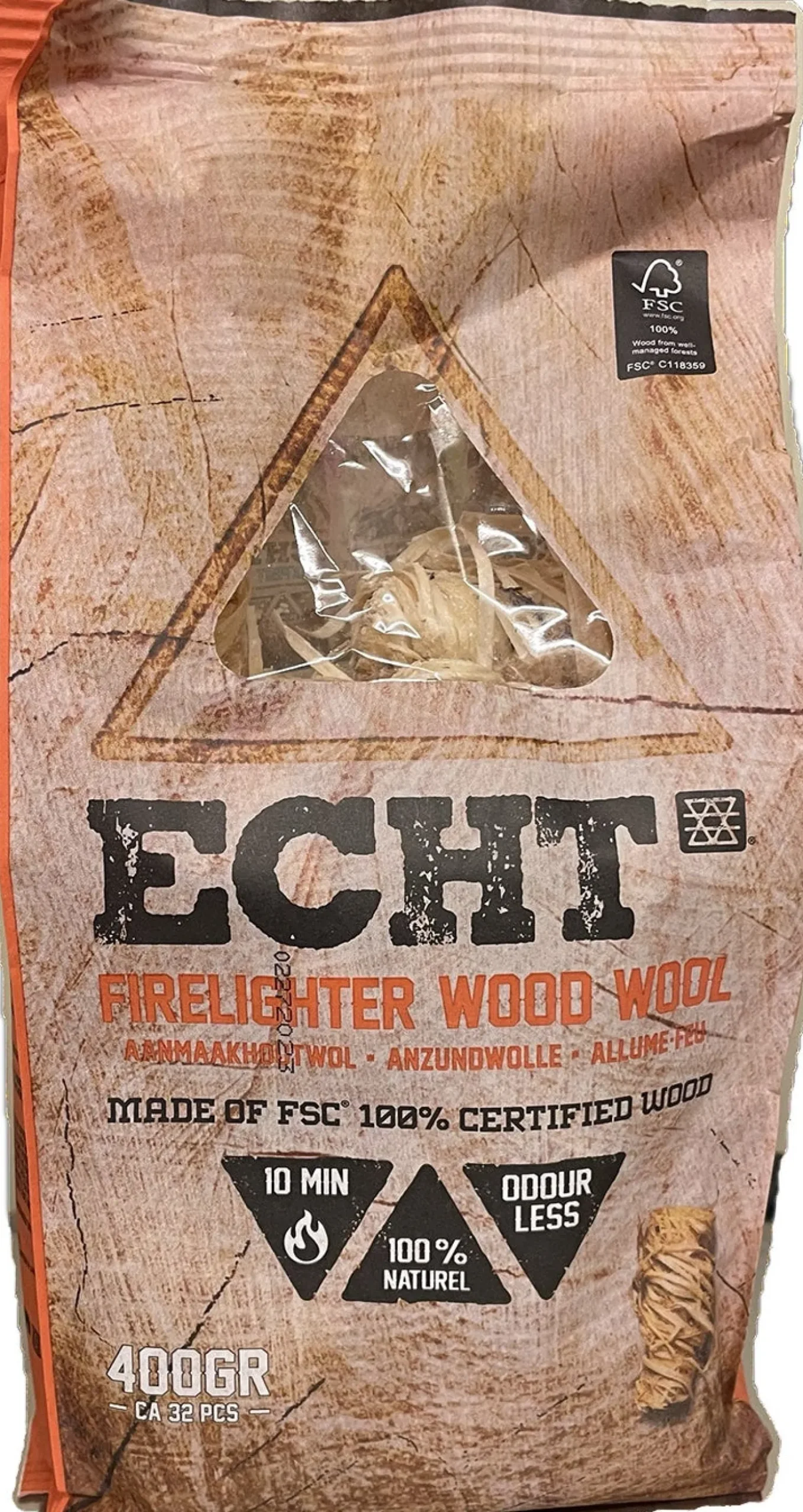ECHT aanmaakhoutwol FSC 100% 32 stuks