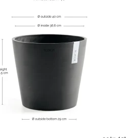 Ecopots bloempot Amsterdam donkergrijs D 40 H 35 cm