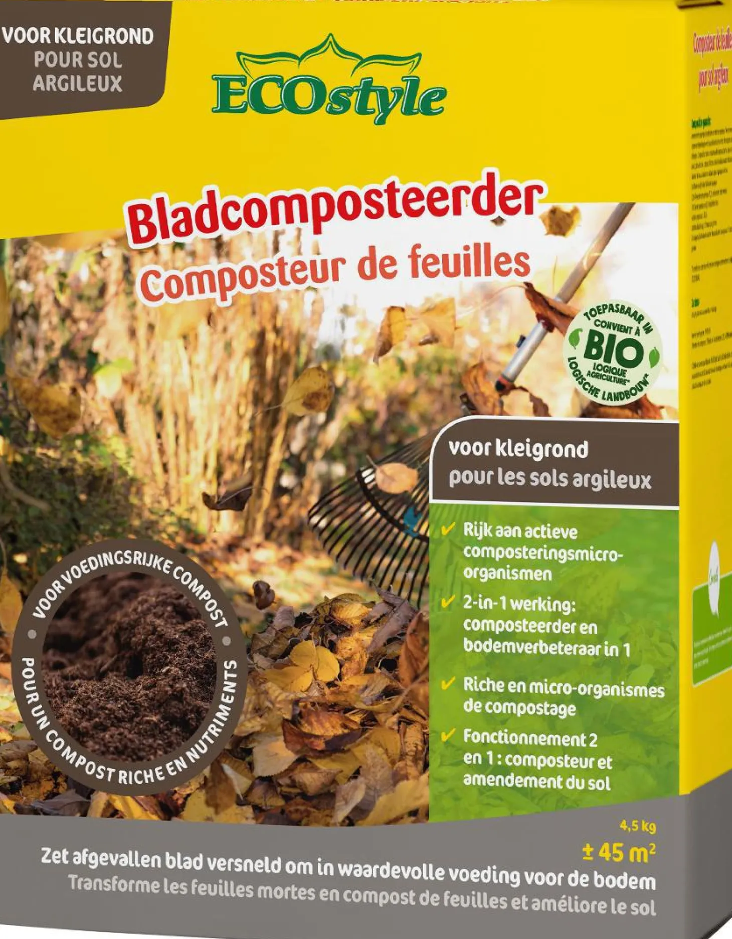 Ecostyle Bladcomposteerder kleigrond 4,5 kg