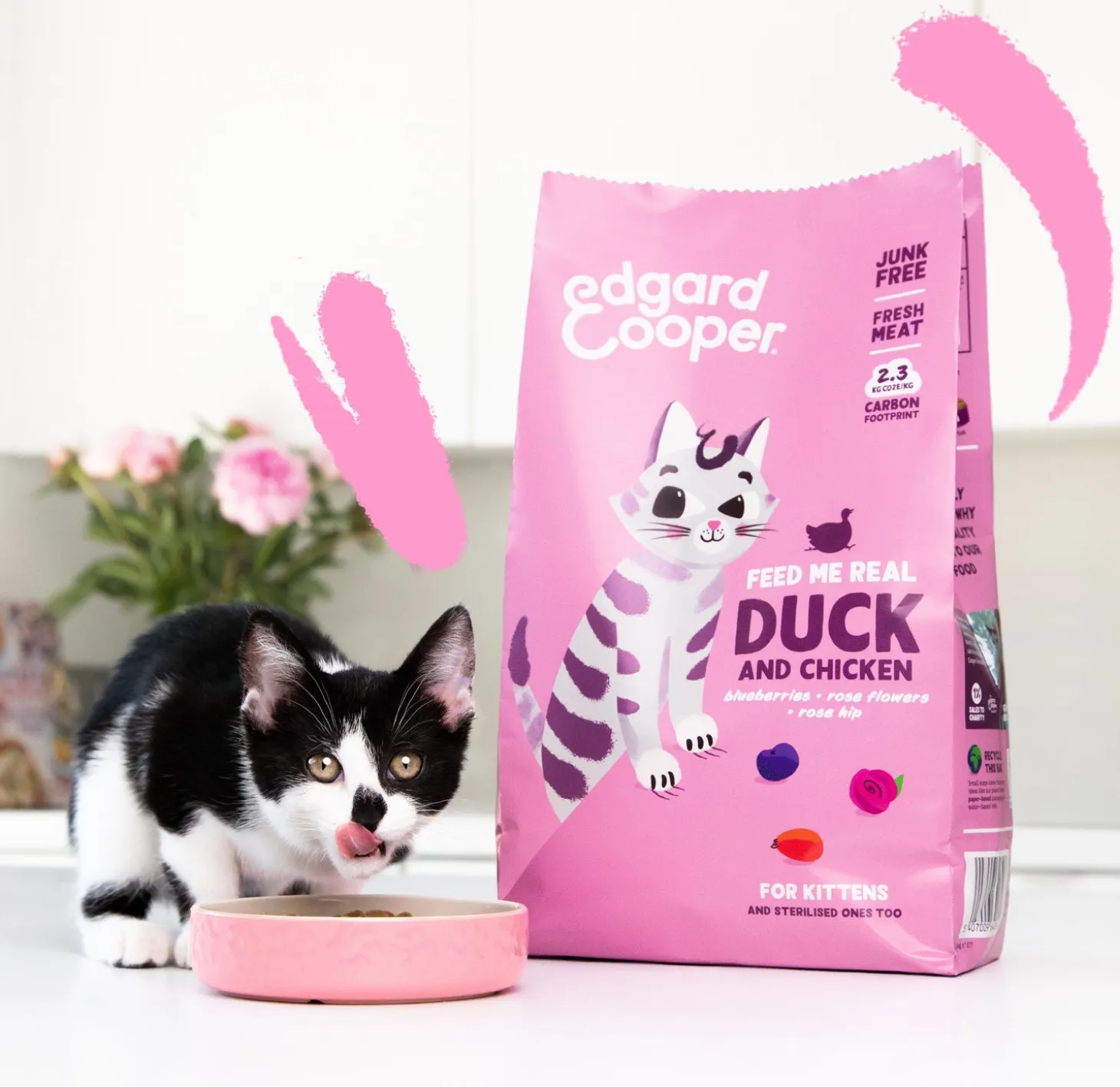 Edgard & Cooper kattenbrokken kitten eend met kip 2 kg