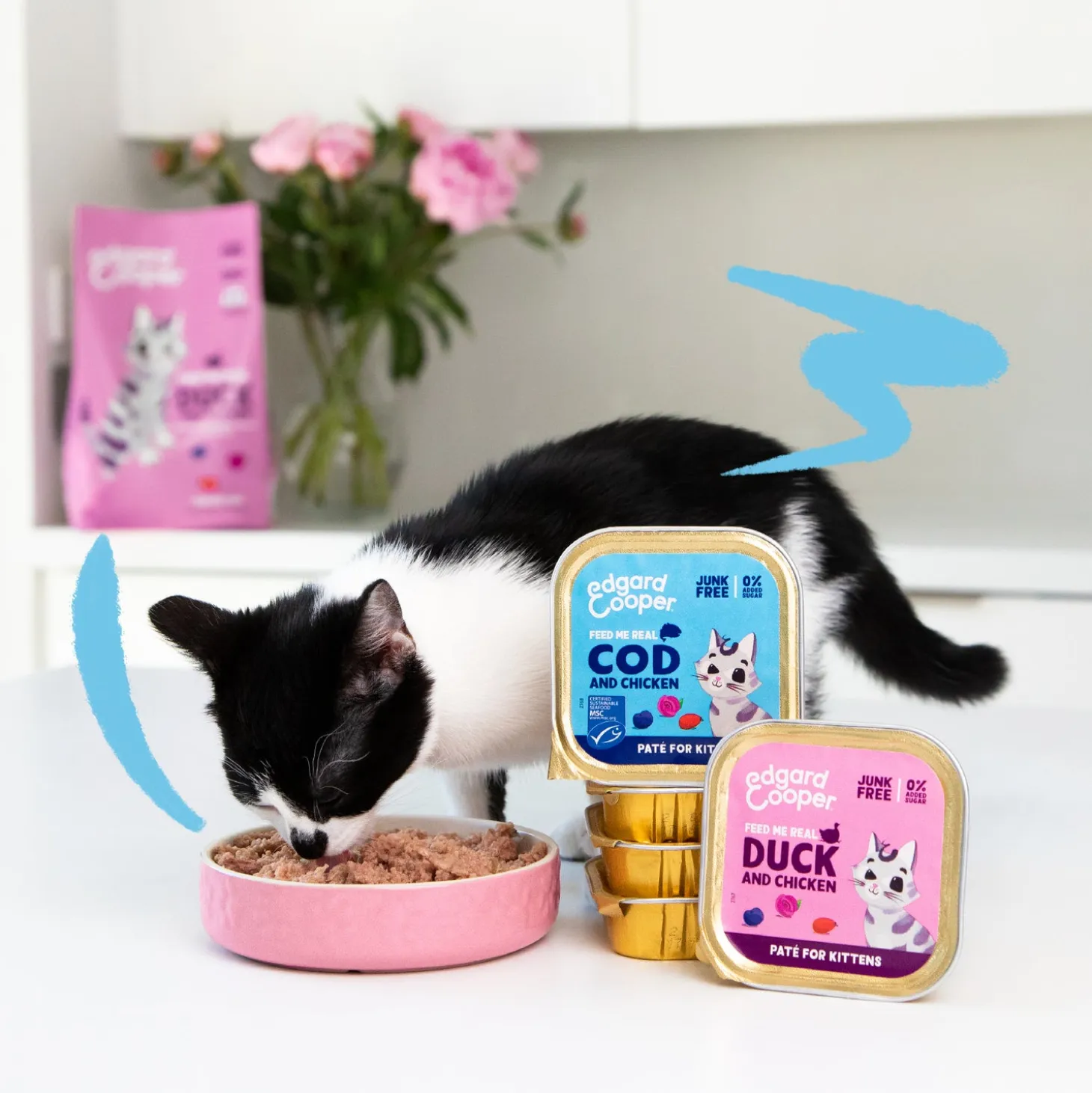 Edgard & Cooper kattenvoer paté eend/kip kitten 85 g