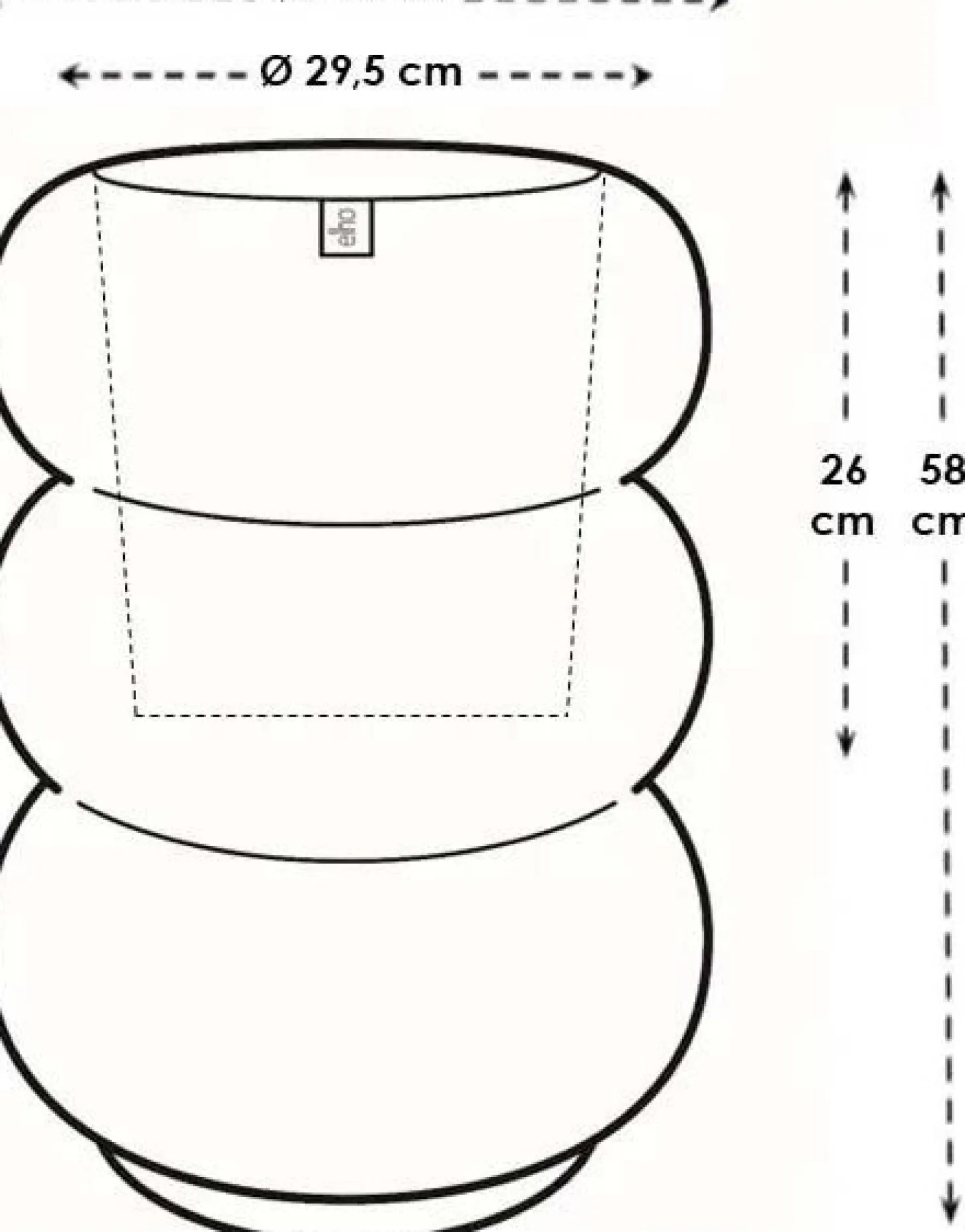Elho bloempot Amber Roll wit D 43 H 58 cm
