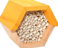 Esschert Design insectenhuis bij geel 14,8 x 14,6 x 12,8 cm
