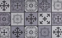 Esschert Design rubber mat Mozaiek zwart 76 x 45 cm