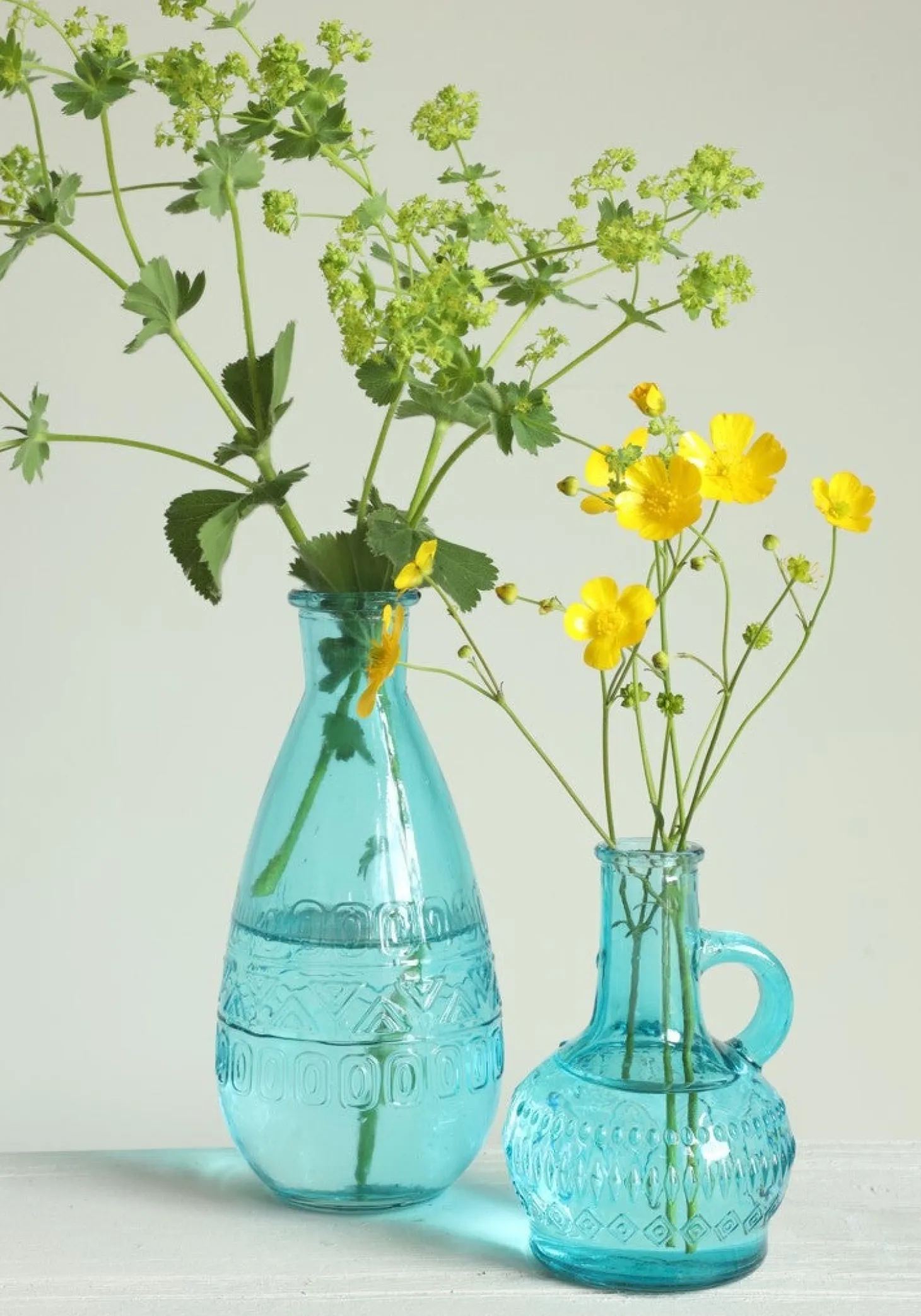 Fles Milano blauw D 6 H 10 cm