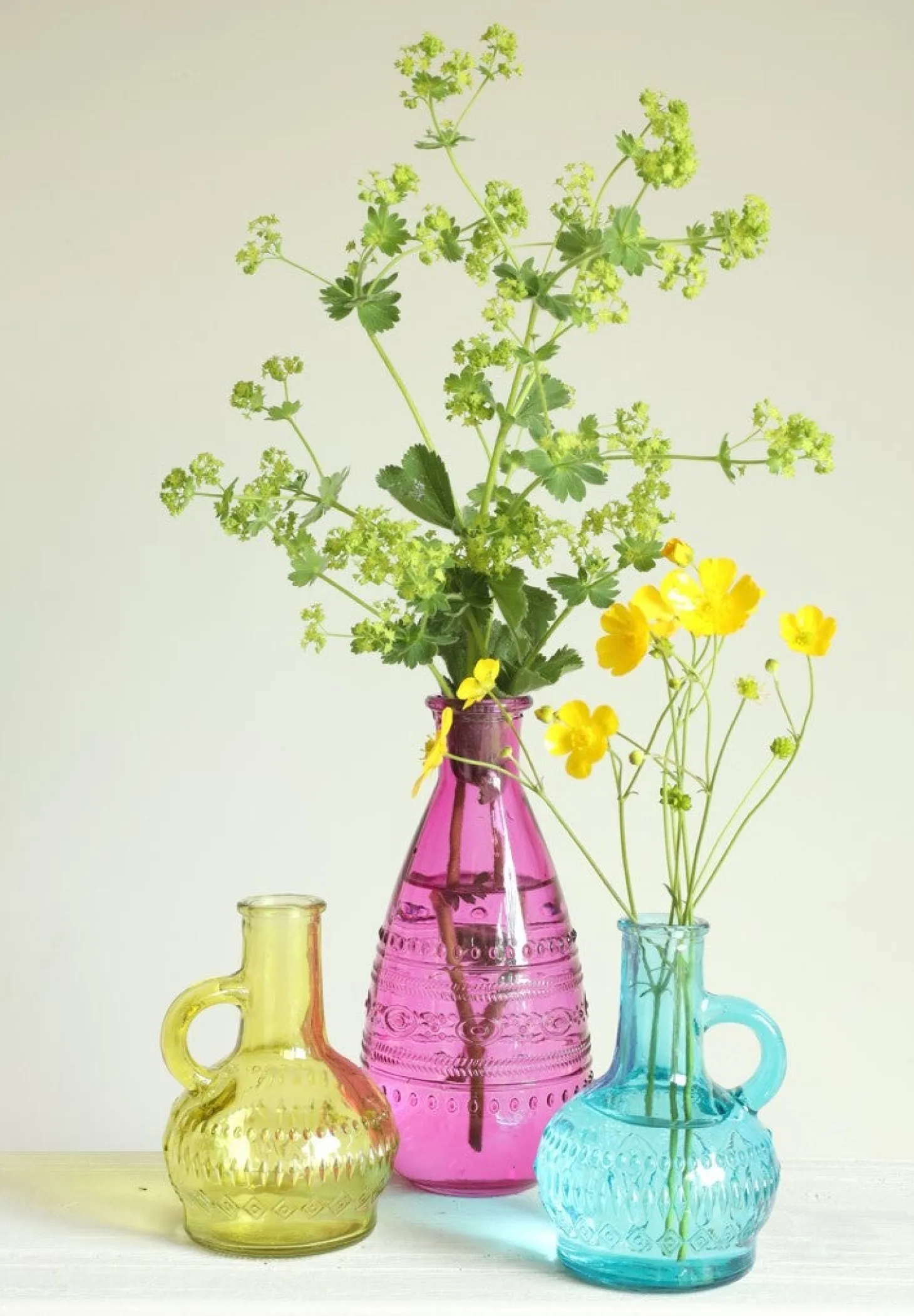Fles Milano geel D 6 H 10 cm
