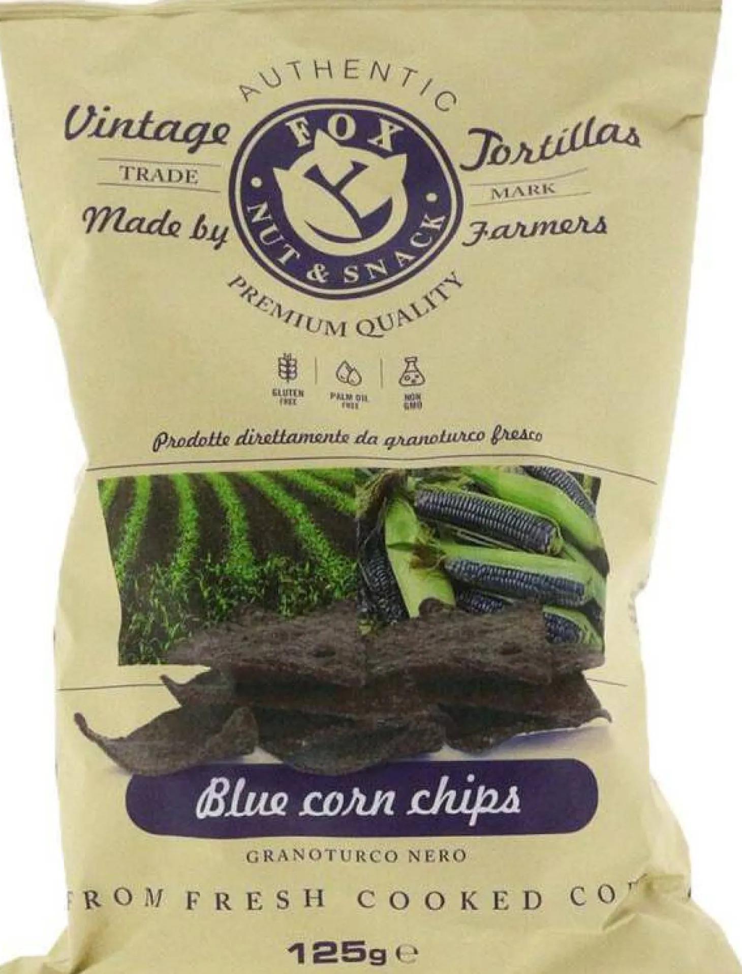 Fox Italia tortilla chips blue corn 125 gr