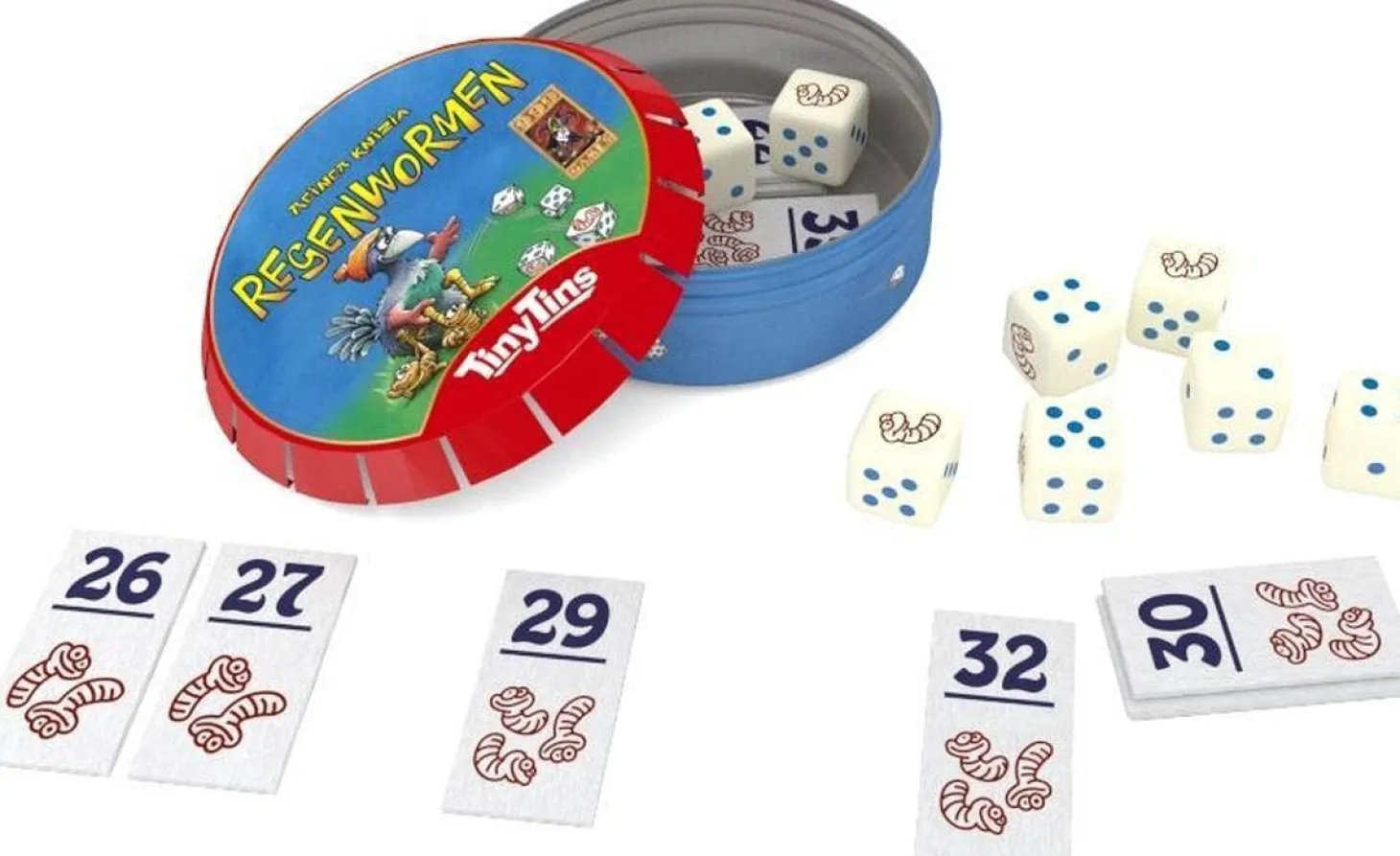 999 Games dobbelspel Regenwormen tiny tin 6+ jr