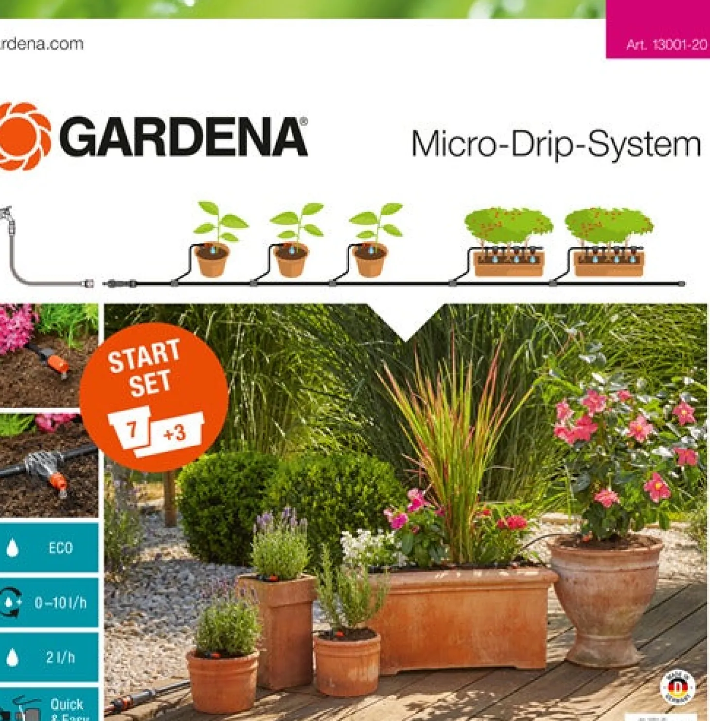 Gardena Micro Drip systeem druppelaar startset M terras/balkon