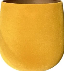 Gina Da bloempot Velvet geel D 40 H 40 cm