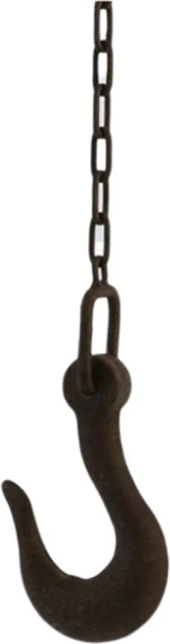 Haak aan ketting klein bruin 9 x 4 x 39 cm