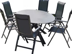 Hartman 6-zits diningset Xander met Alice antraciet