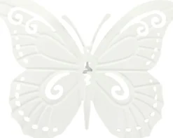 HBX tuinwanddecoratie Vlinder wit 35 x 44,5 cm