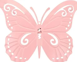 HBX tuinwanddecoratie Vlinder roze 28 x 36 cm