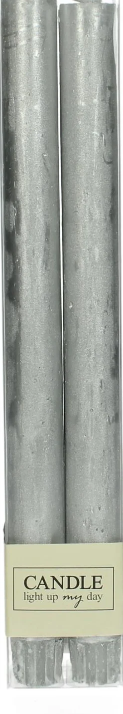 HD Collection dinerkaarsen zilver 4 stuks