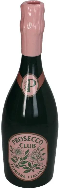 HD Collection vaas Cheers prosecco groen / roze D 9,8 H 32 cm