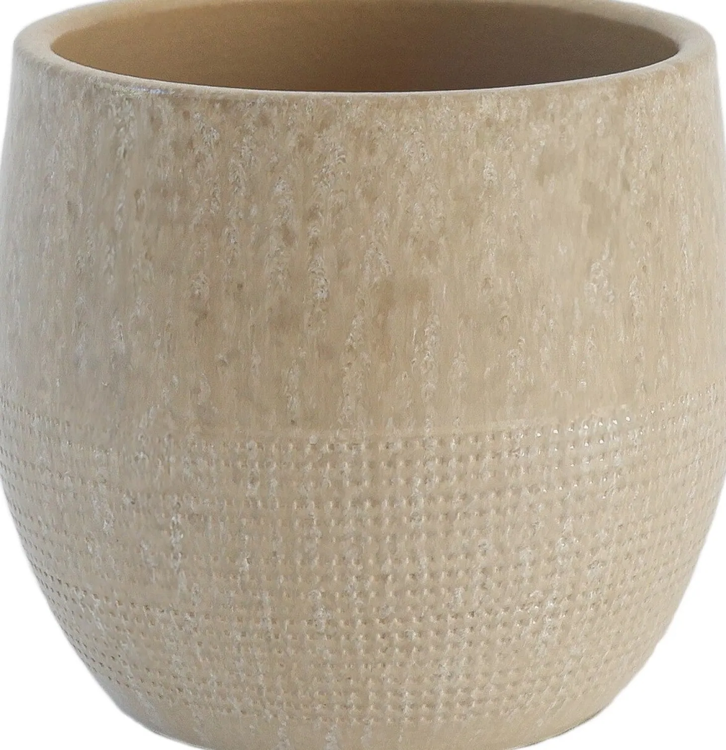 HS bloempot Lugo beige D 16 H 14 cm