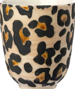 Intratuin beker Panter crème D 7,4 H 8,1 cm