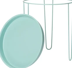 Intratuin bijzettafel Tray mintblauw D 32 H 34 cm