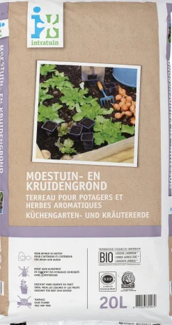 Intratuin Biologische moestuin- en kruidengrond turfvrij 20L