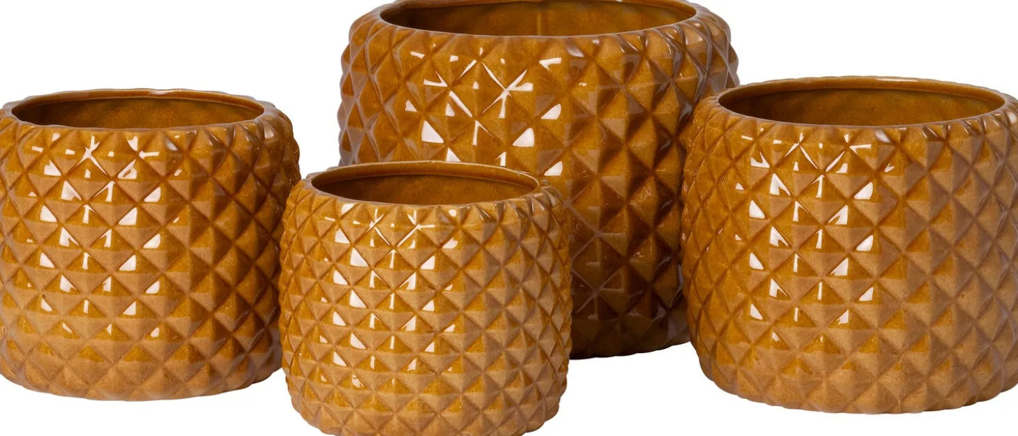 Intratuin bloempot Ellis geel D 24 H 23 cm