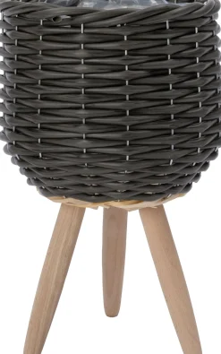Intratuin bloempot op poten Esha grijs D 20 H 34 cm