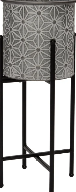 Intratuin bloempot op poten grijs D 23,5 H 53 cm