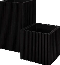 Intratuin bloempot op poten Latten zwart 51 x 51 x 50 cm