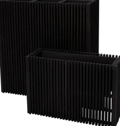 Intratuin bloempot op poten Latten zwart 73 x 27 x 50 cm