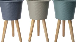 Intratuin bloempot op poten Semi grijs D 25 H 42,5 cm