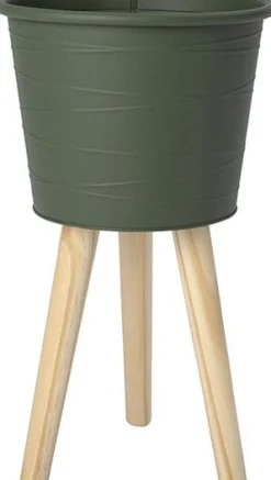 Intratuin bloempot op poten Sami groen D 24,5 H 43,3 cm