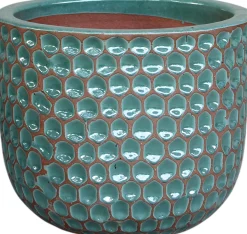 Intratuin bloempot Ruby turqouise D 21 H 19 cm