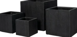 Intratuin bloempot Tino zwart 25 x 25 x 25 cm