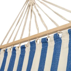 Intratuin hangmat Marine blauw / wit 200 x 80 cm