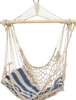 Intratuin hangstoel Marine blauw / wit