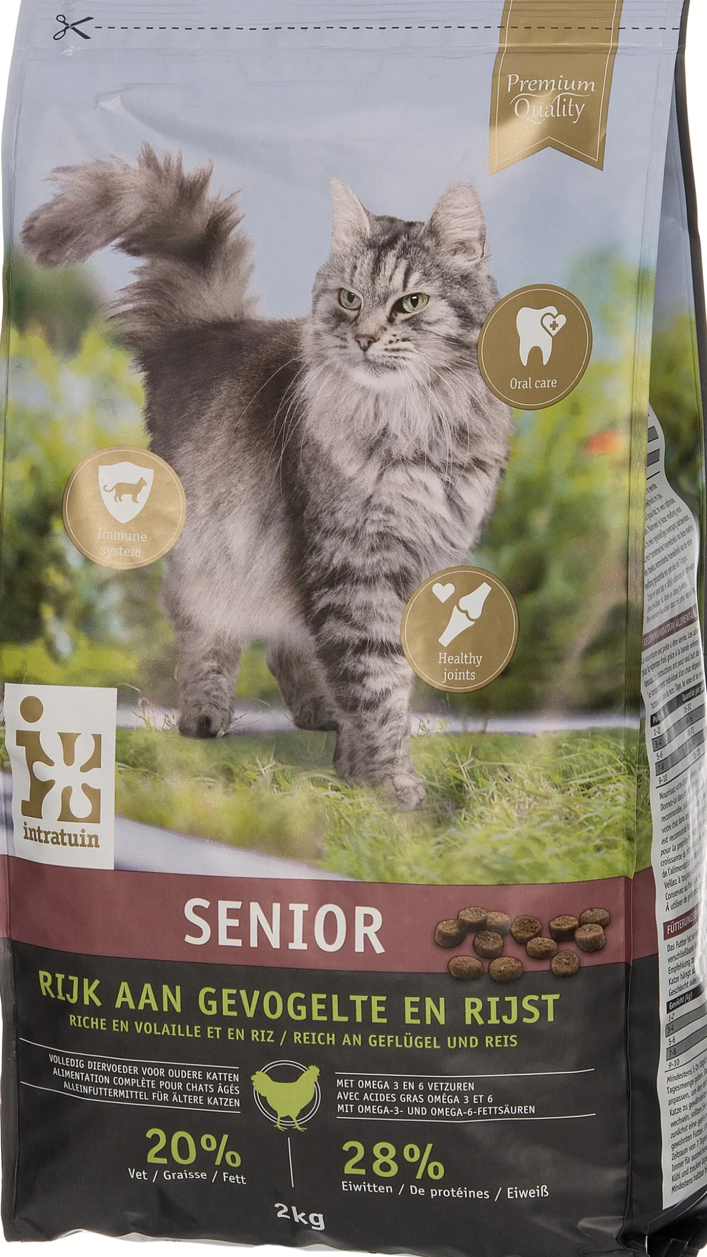 Intratuin kattenbrokken Premium senior gevogelte 2 kg