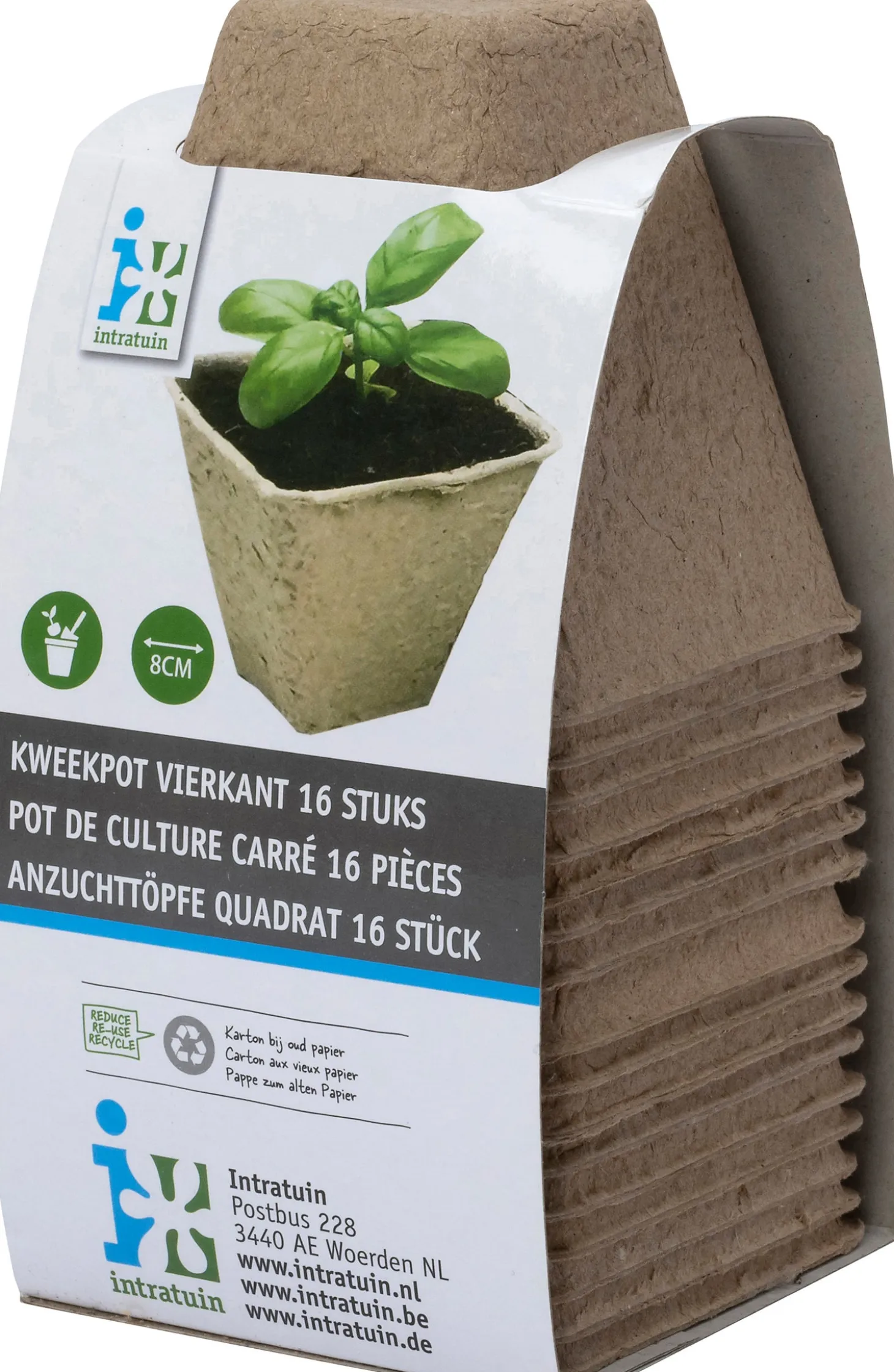 Intratuin kweekpot 8 x 8 cm 16 stuks