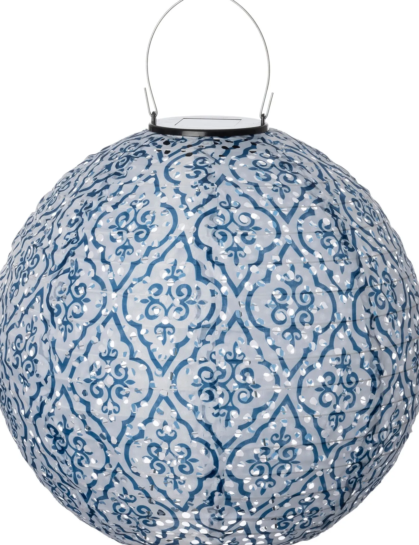 Intratuin lampion wit / blauw D 30 H 30 cm