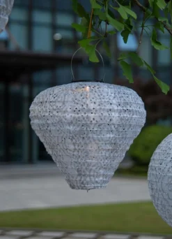 Intratuin lampion wit / grijs D 28 H 30 cm