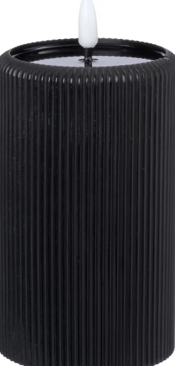 Intratuin LED stompkaars Stripe zwart D 7,5 H 12,5 cm