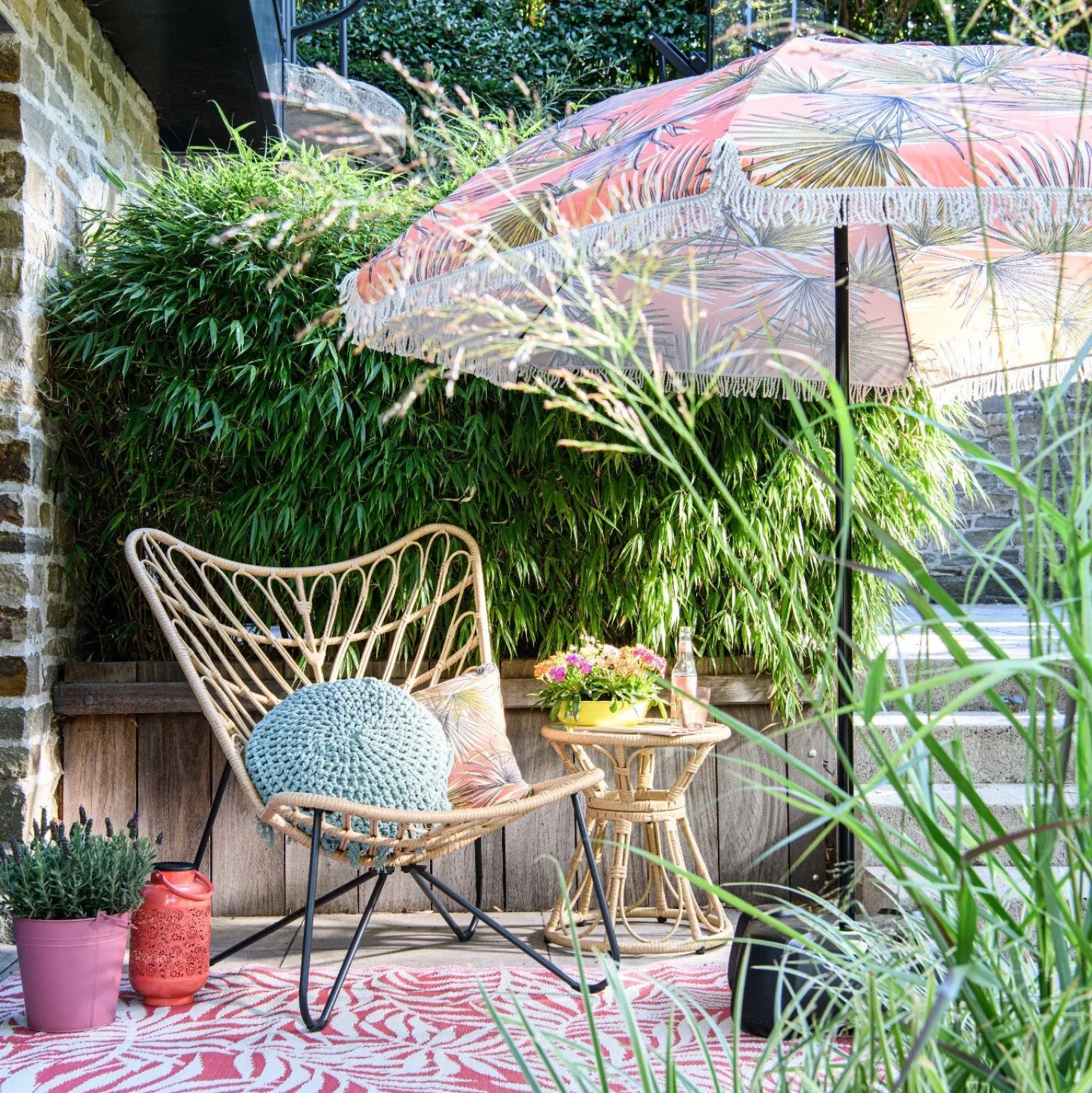 Intratuin loungestoel Vlinder naturel