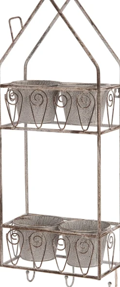 Intratuin muur bloempotten rek Chaikel grijs 28 x 15 x 76 cm